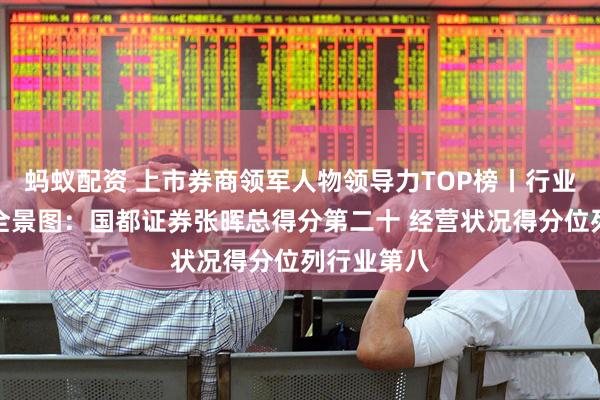 蚂蚁配资 上市券商领军人物领导力TOP榜丨行业数据评价全景图：国都证券张晖总得分第二十 经营状况得分位列行业第八